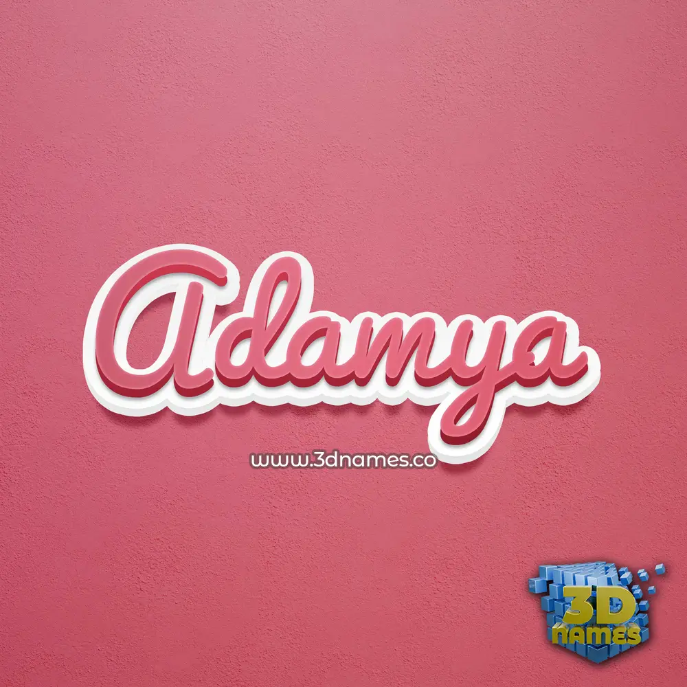 adamya in Red Scribble style - 3D name wallpaper