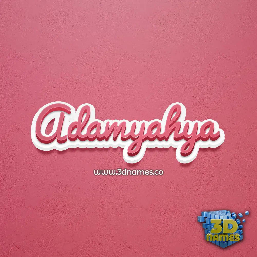adamyahya in Red Scribble style - 3D name wallpaper