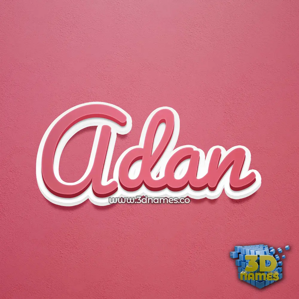 adan in Red Scribble style - 3D name wallpaper