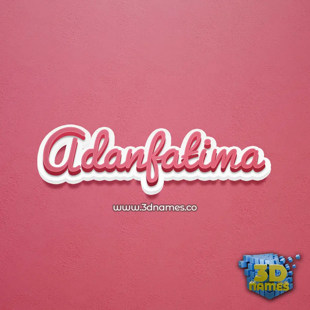 adanfatima in Red Scribble style - 3D name wallpaper