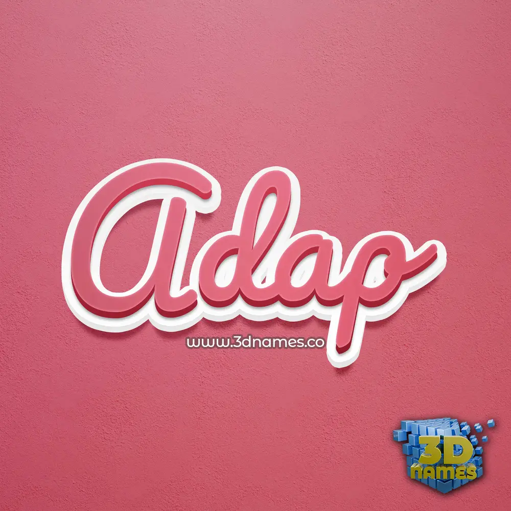 adap in Red Scribble style - 3D name wallpaper