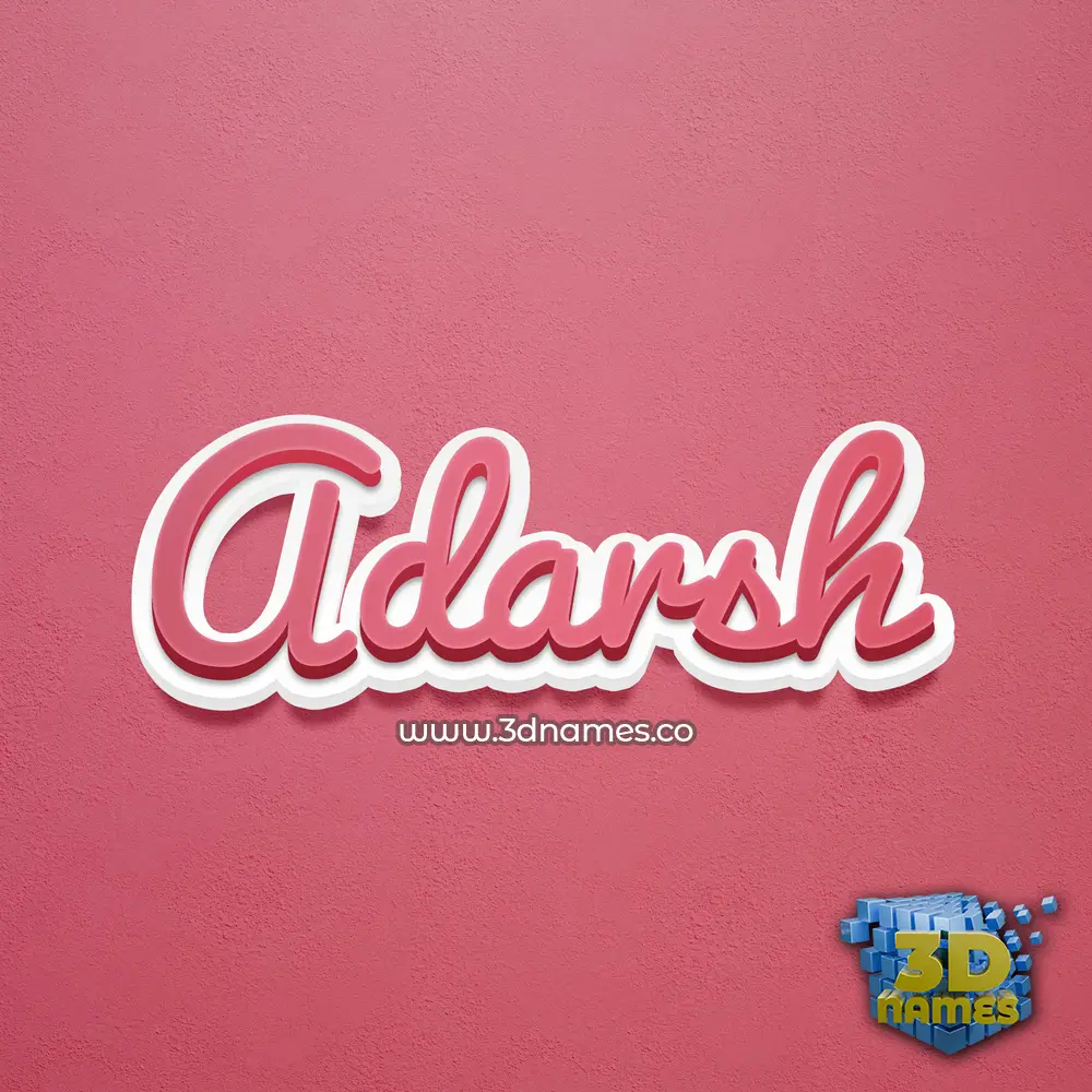adarsh in Red Scribble style - 3D name wallpaper