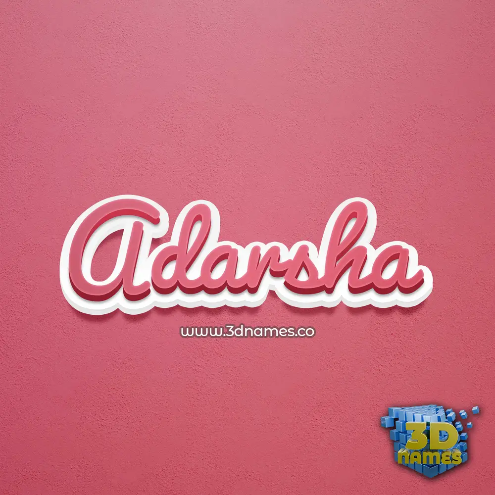 adarsha in Red Scribble style - 3D name wallpaper
