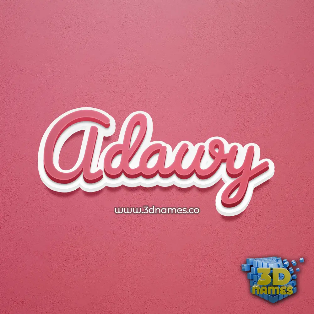 adawy in Red Scribble style - 3D name wallpaper