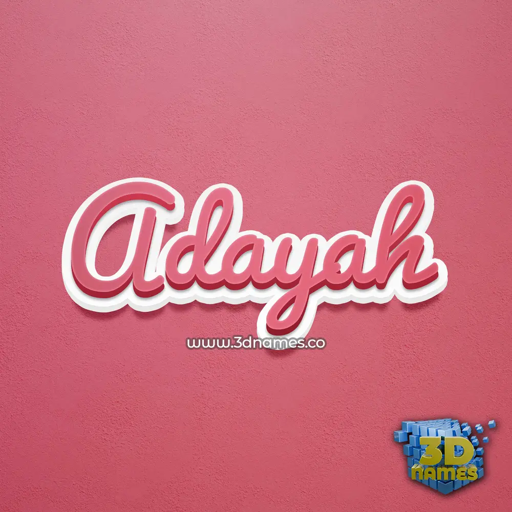 adayah in Red Scribble style - 3D name wallpaper