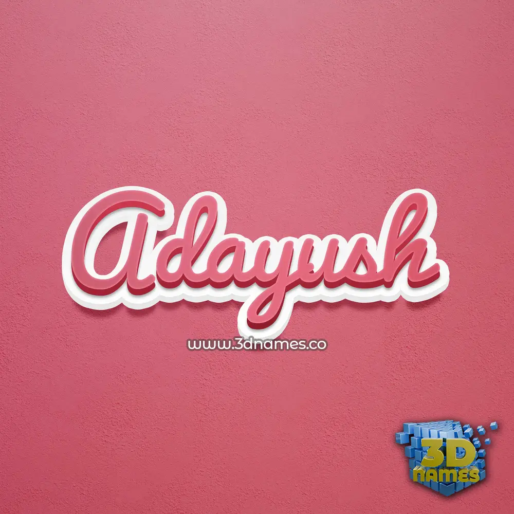 adayush in Red Scribble style - 3D name wallpaper
