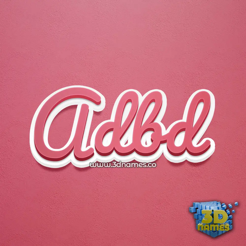 adbd in Red Scribble style - 3D name wallpaper