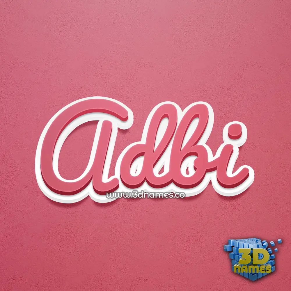 adbi in Red Scribble style - 3D name wallpaper