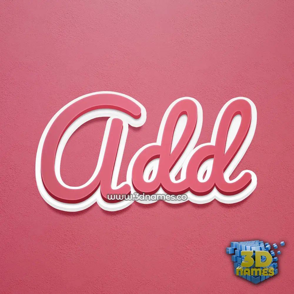 add in Red Scribble style - 3D name wallpaper
