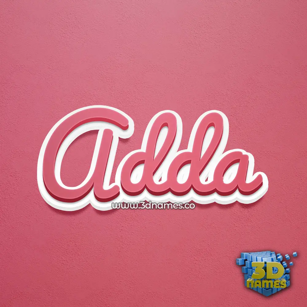 adda in Red Scribble style - 3D name wallpaper