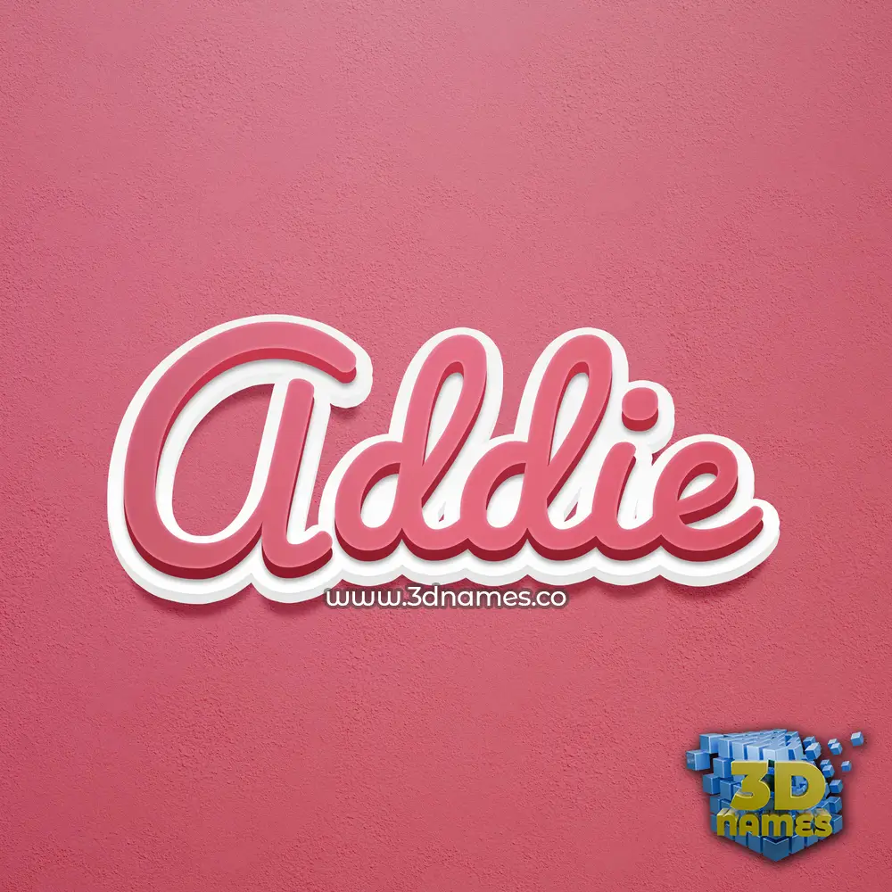addie in Red Scribble style - 3D name wallpaper
