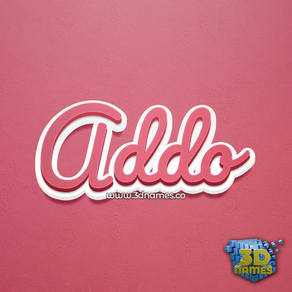 addo in Red Scribble style - 3D name wallpaper