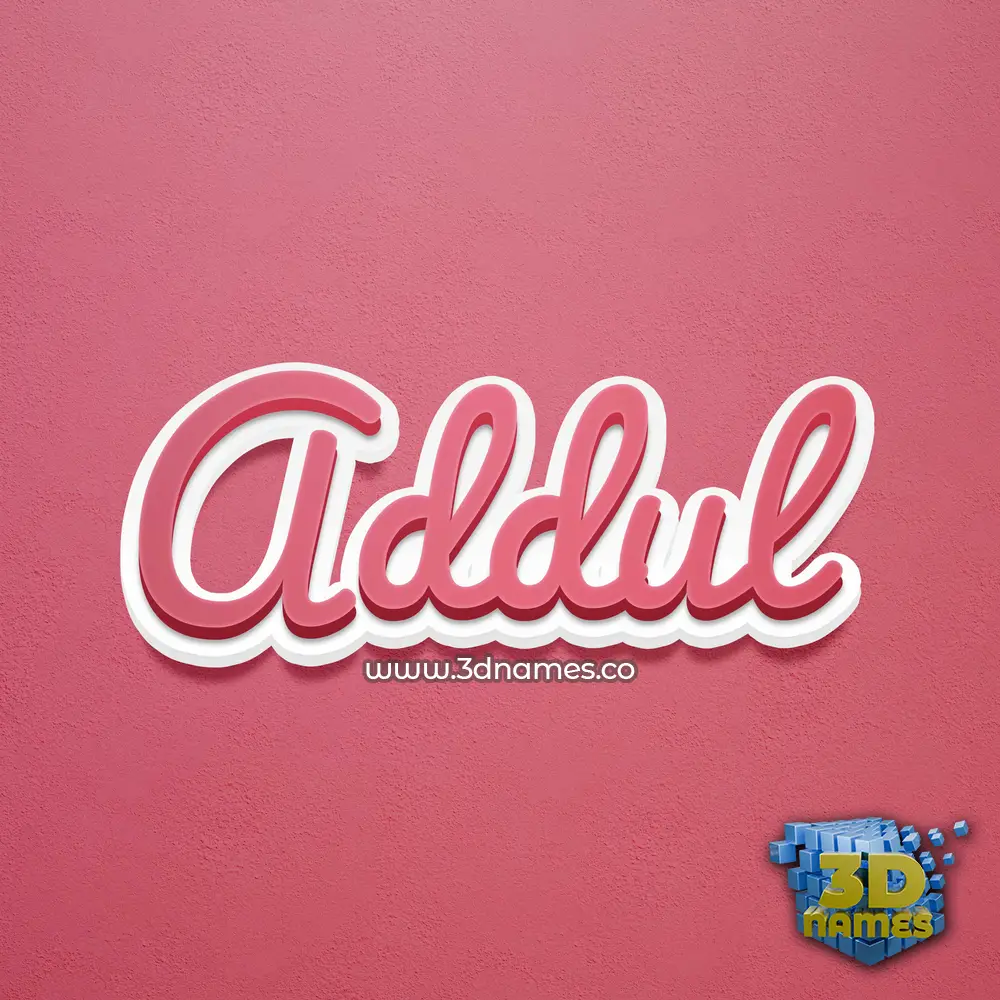 addul in Red Scribble style - 3D name wallpaper