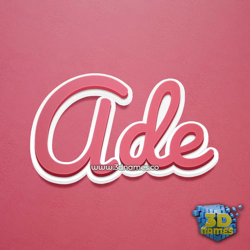 ade in Red Scribble style - 3D name wallpaper