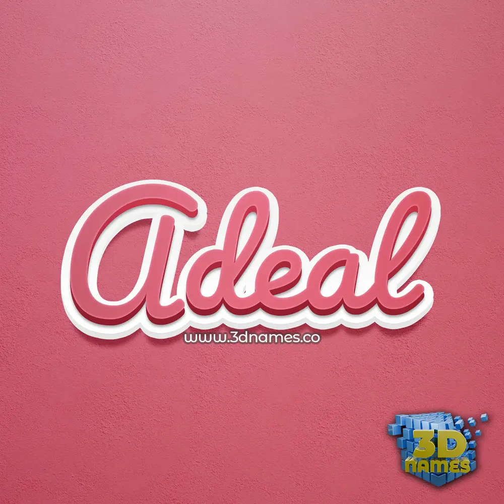 adeal in Red Scribble style - 3D name wallpaper