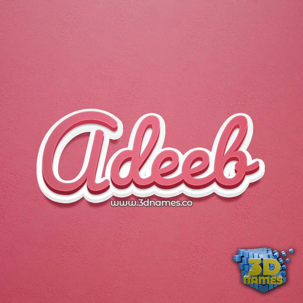 adeeb in Red Scribble style - 3D name wallpaper