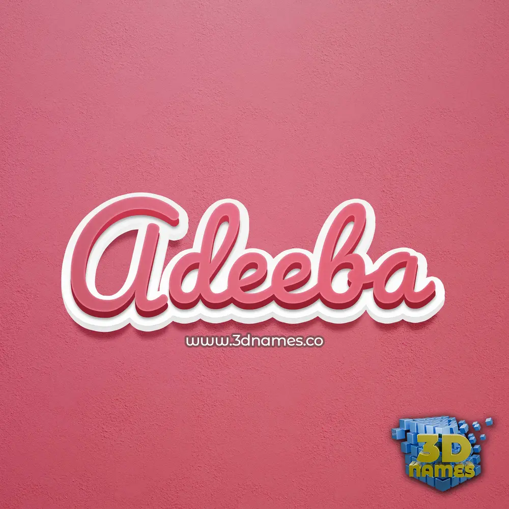 adeeba in Red Scribble style - 3D name wallpaper