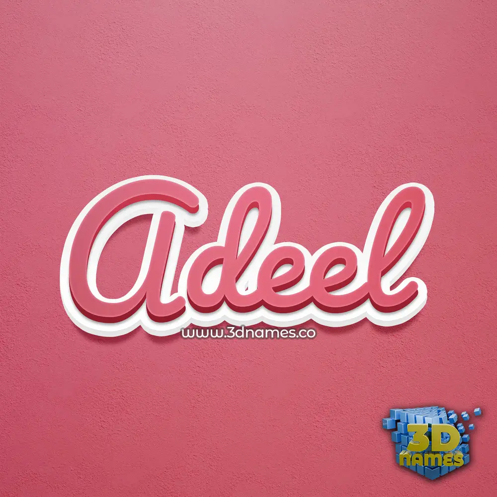 adeel in Red Scribble style - 3D name wallpaper