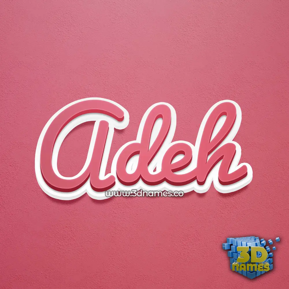 adeh in Red Scribble style - 3D name wallpaper