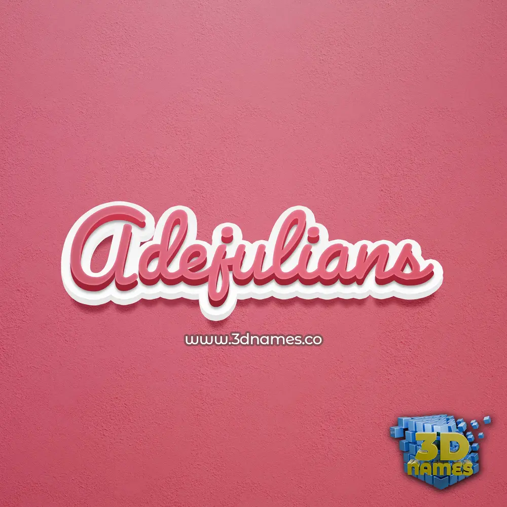 adejulians in Red Scribble style - 3D name wallpaper