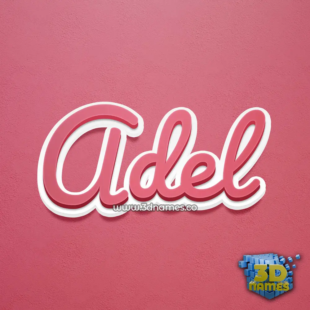 adel in Red Scribble style - 3D name wallpaper