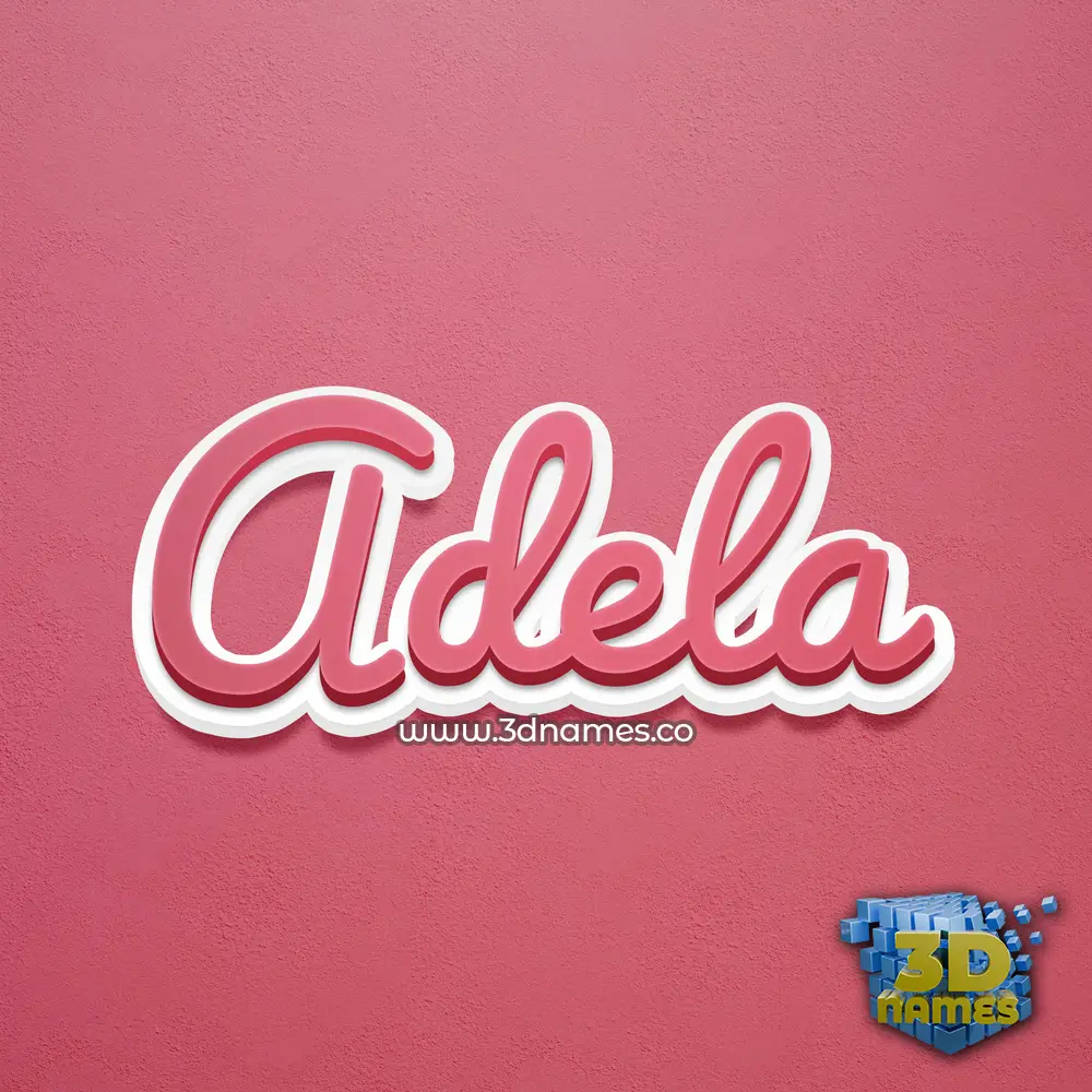 adela in Red Scribble style - 3D name wallpaper