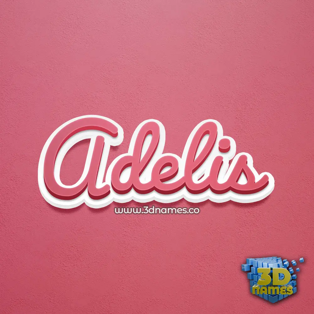 adelis in Red Scribble style - 3D name wallpaper
