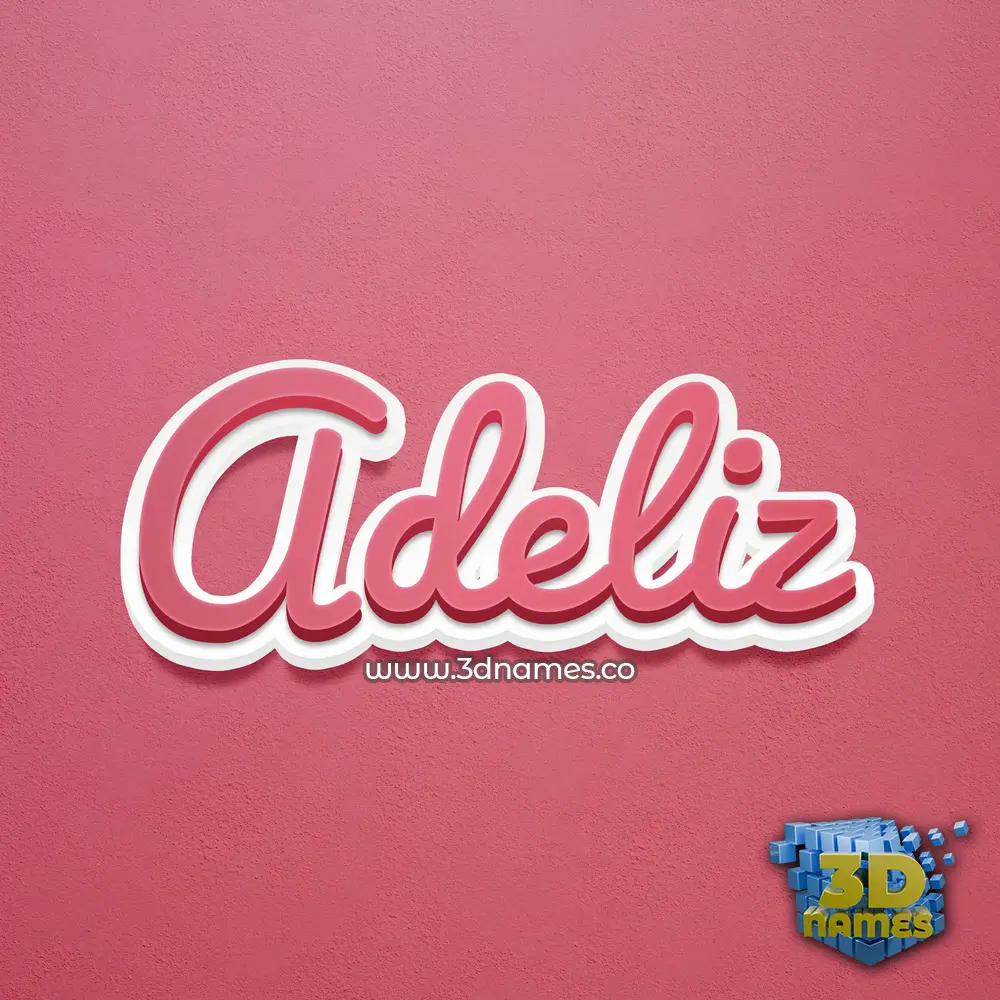 adeliz in Red Scribble style - 3D name wallpaper