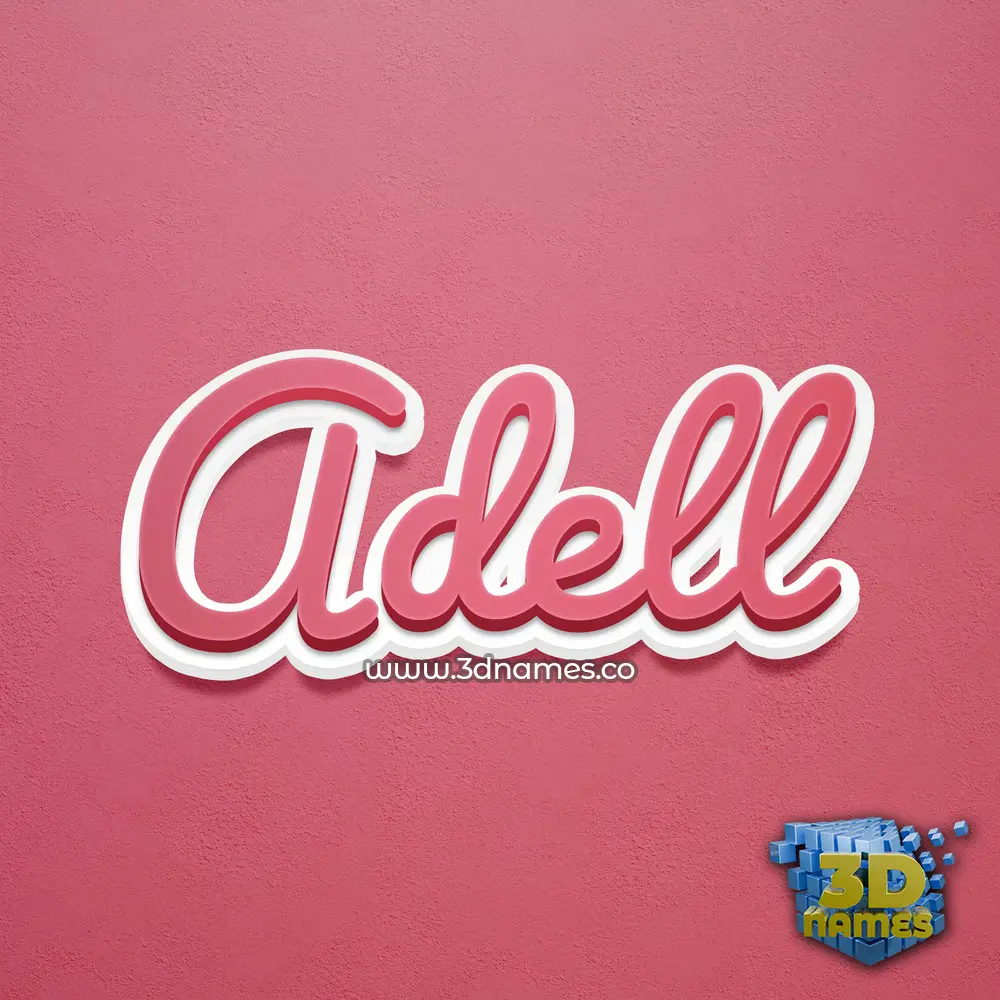 adell in Red Scribble style - 3D name wallpaper