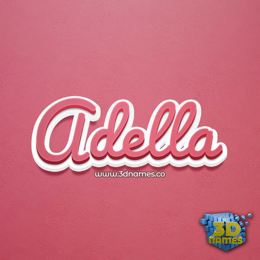 adella in Red Scribble style - 3D name wallpaper