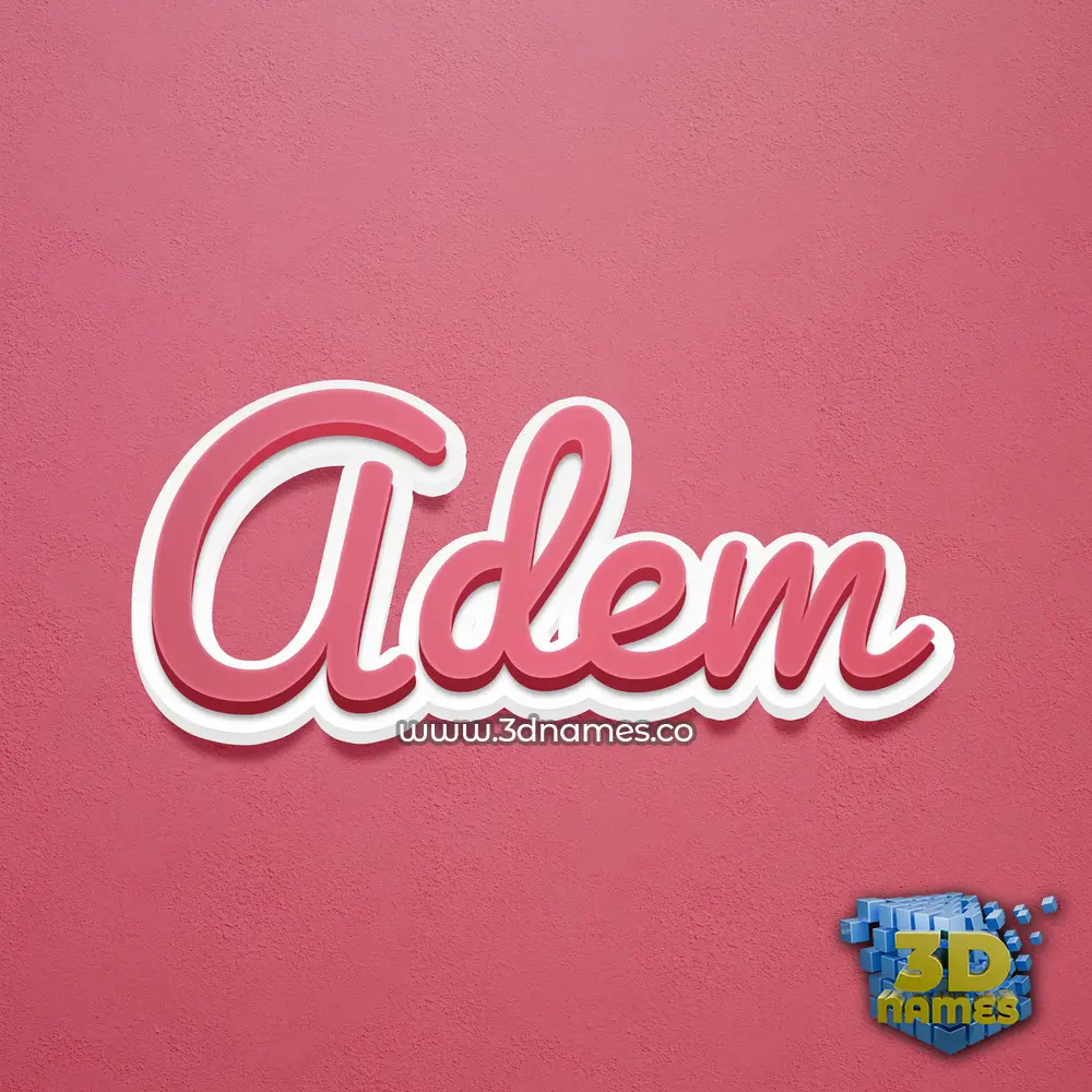 adem in Red Scribble style - 3D name wallpaper