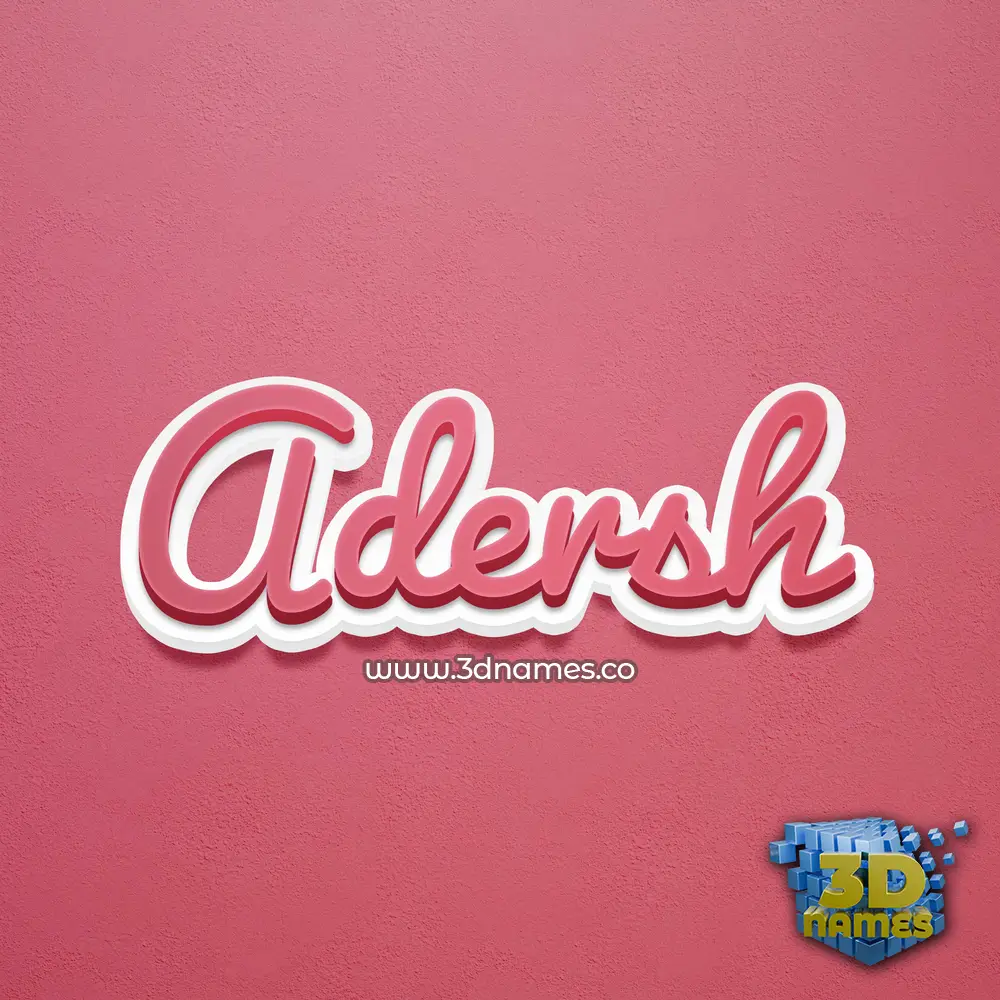 adersh in Red Scribble style - 3D name wallpaper