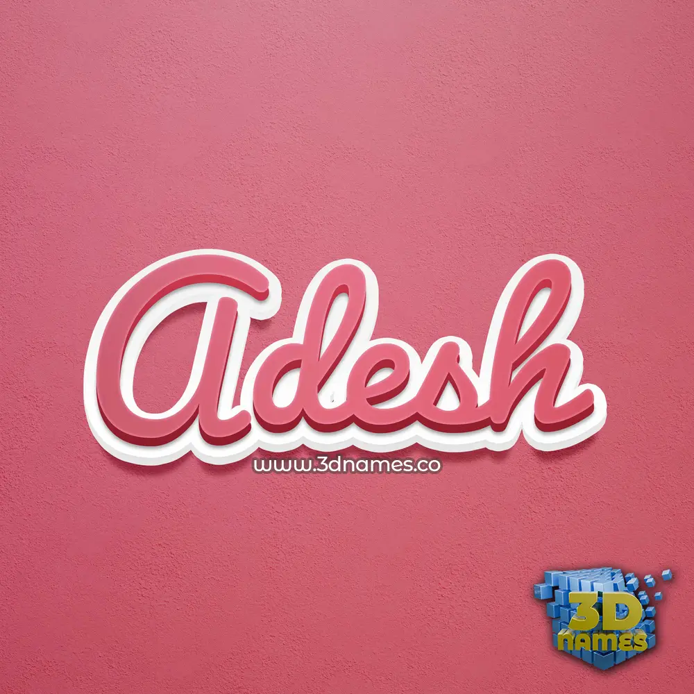 adesh in Red Scribble style - 3D name wallpaper