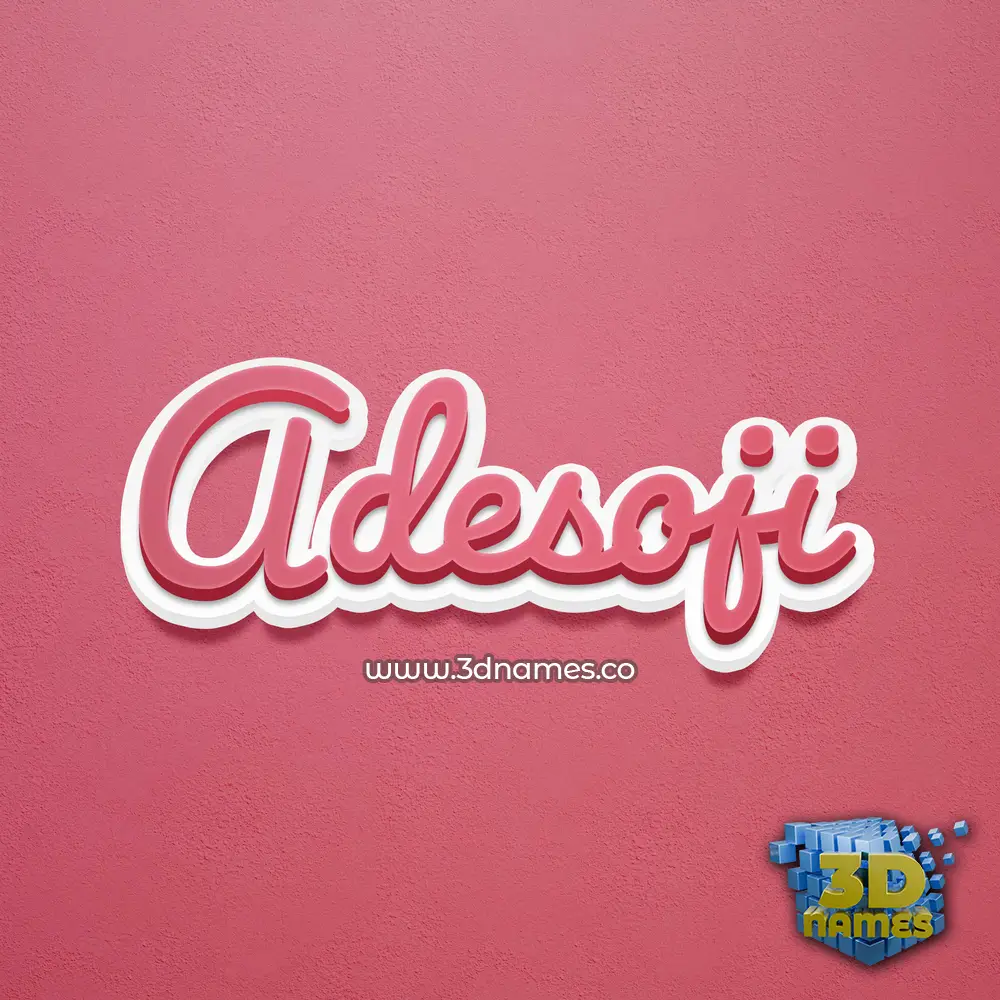 adesoji in Red Scribble style - 3D name wallpaper