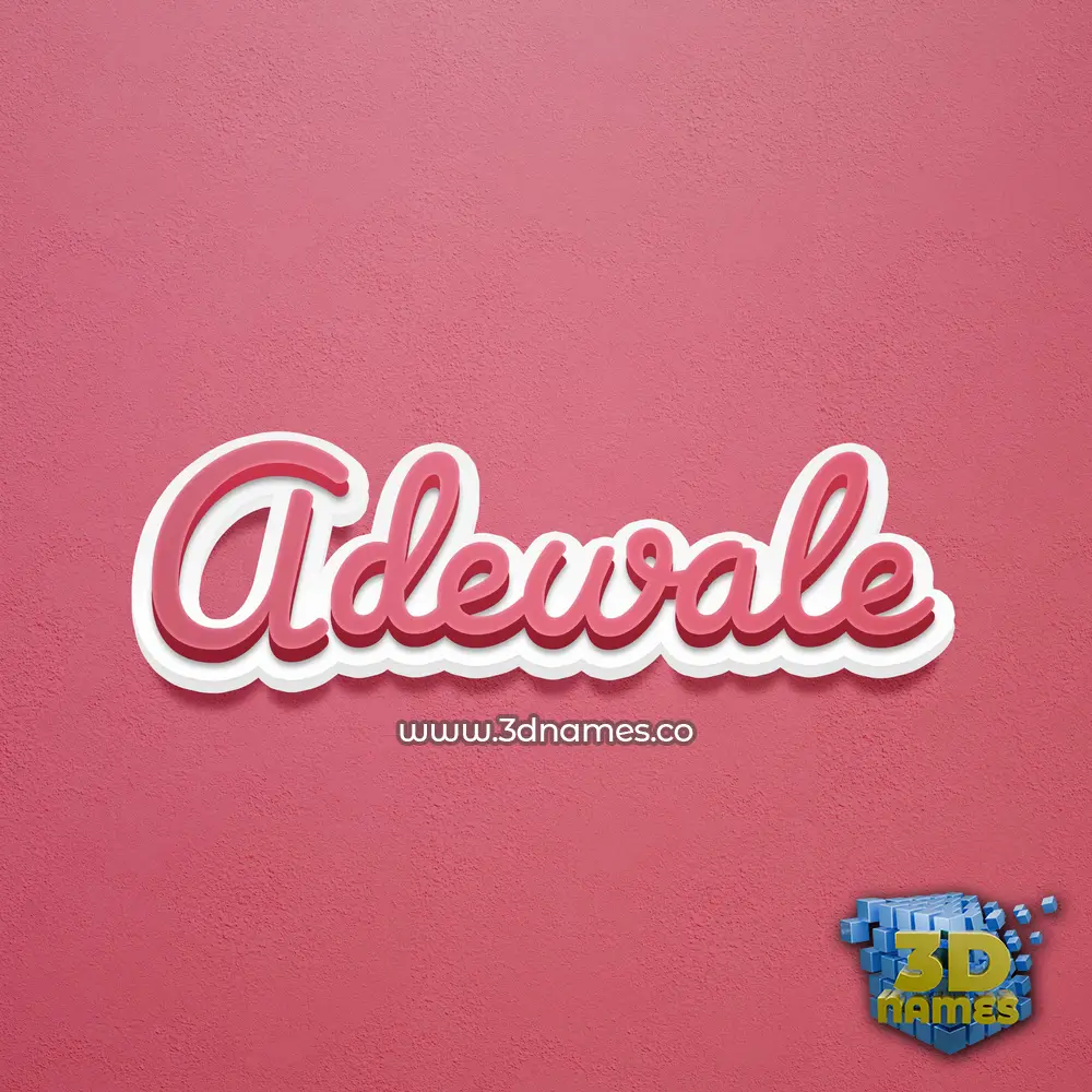 adewale in Red Scribble style - 3D name wallpaper