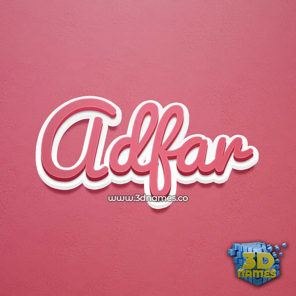 adfar in Red Scribble style - 3D name wallpaper