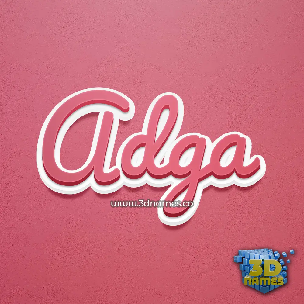 adga in Red Scribble style - 3D name wallpaper