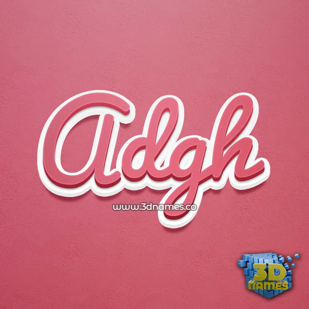 adgh in Red Scribble style - 3D name wallpaper