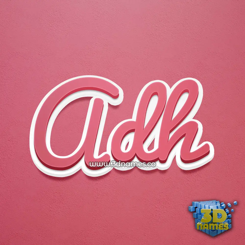 adh in Red Scribble style - 3D name wallpaper