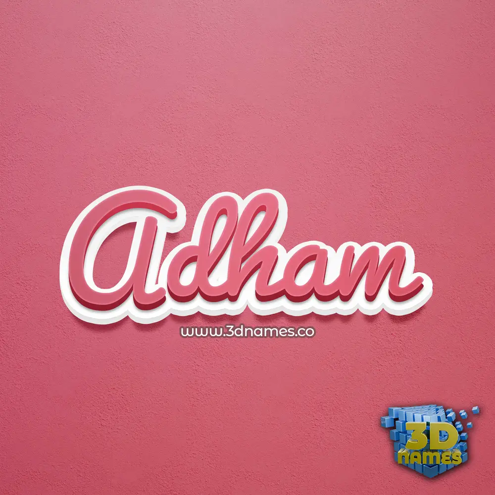 adham in Red Scribble style - 3D name wallpaper