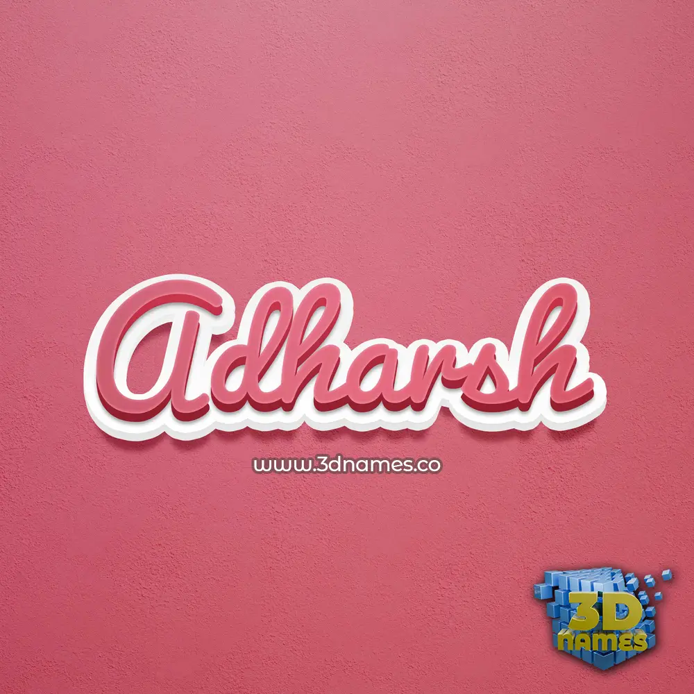 adharsh in Red Scribble style - 3D name wallpaper