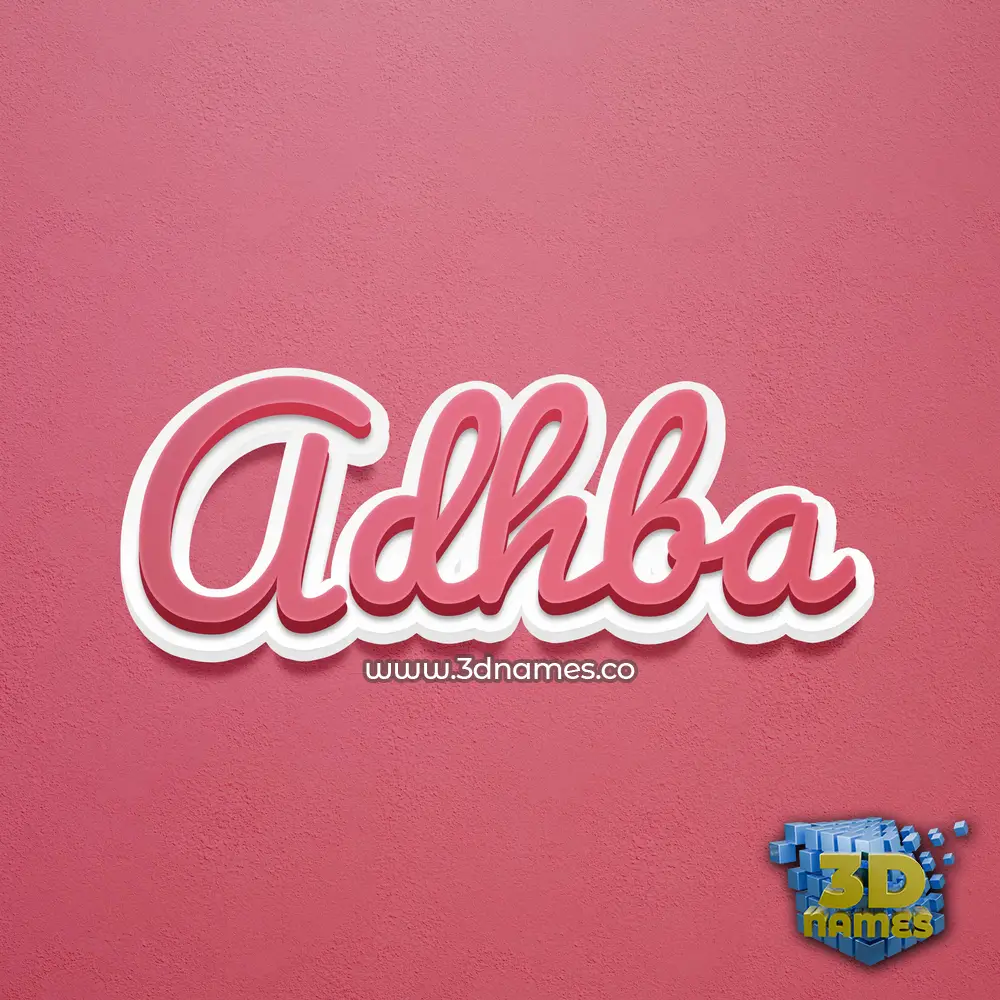 adhba in Red Scribble style - 3D name wallpaper