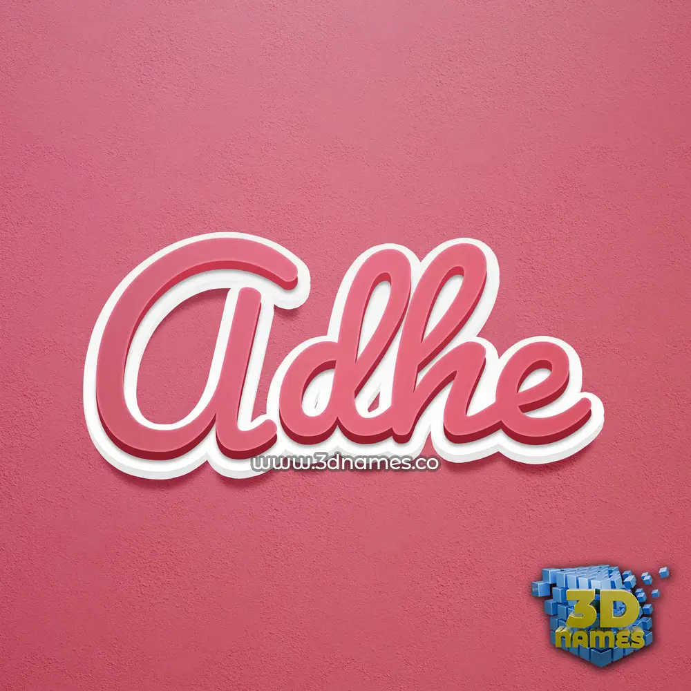 adhe in Red Scribble style - 3D name wallpaper
