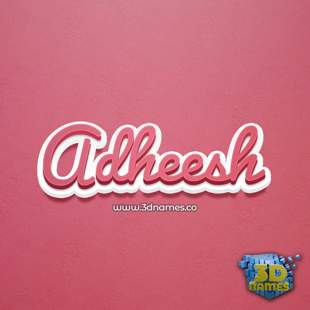 adheesh in Red Scribble style - 3D name wallpaper