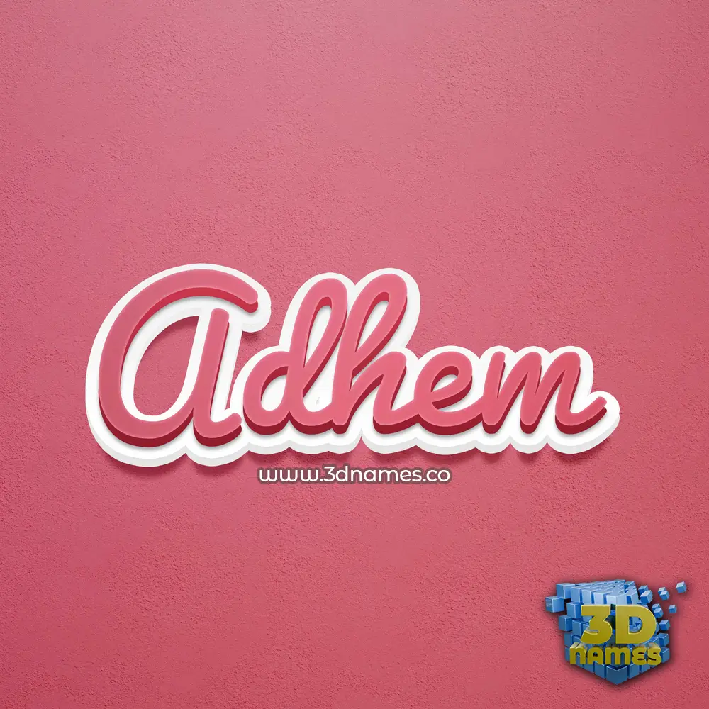 adhem in Red Scribble style - 3D name wallpaper