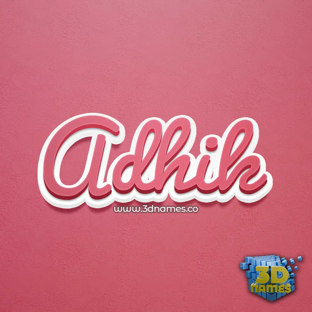 adhik in Red Scribble style - 3D name wallpaper