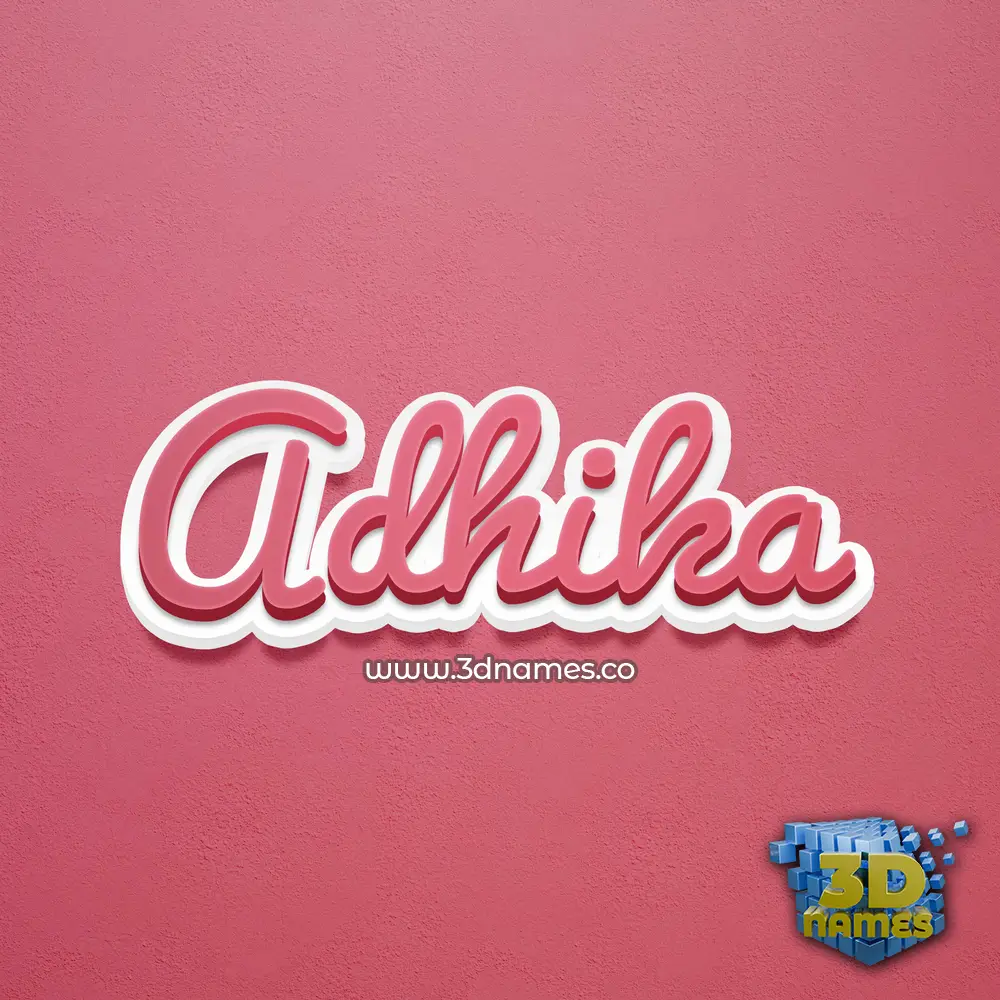 adhika in Red Scribble style - 3D name wallpaper
