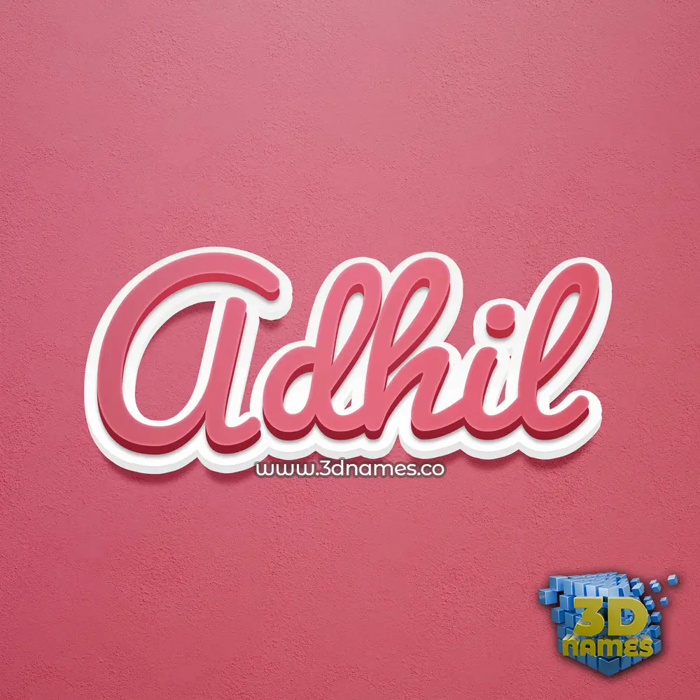 adhil in Red Scribble style - 3D name wallpaper