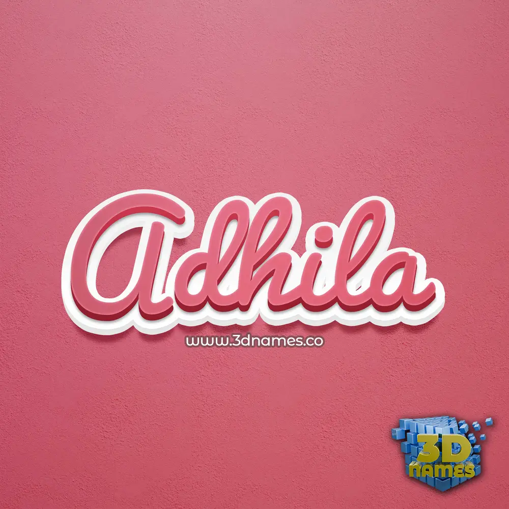 adhila in Red Scribble style - 3D name wallpaper