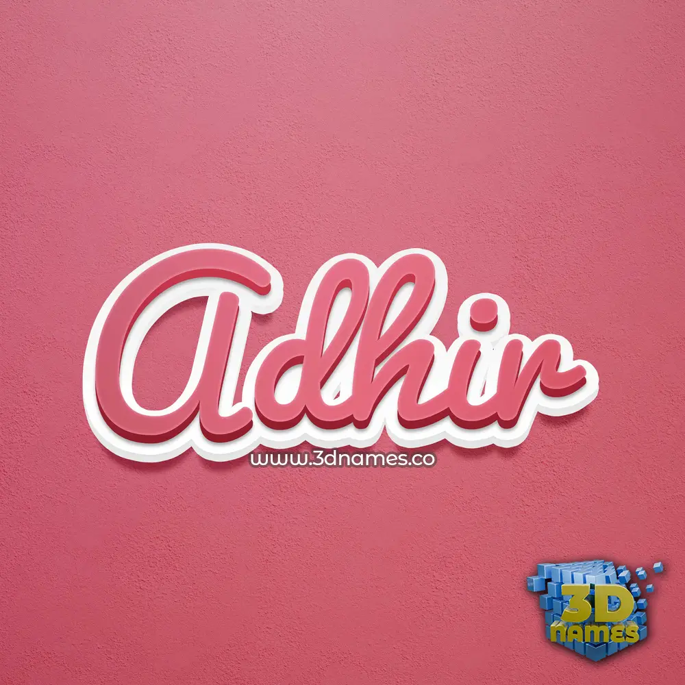 adhir in Red Scribble style - 3D name wallpaper